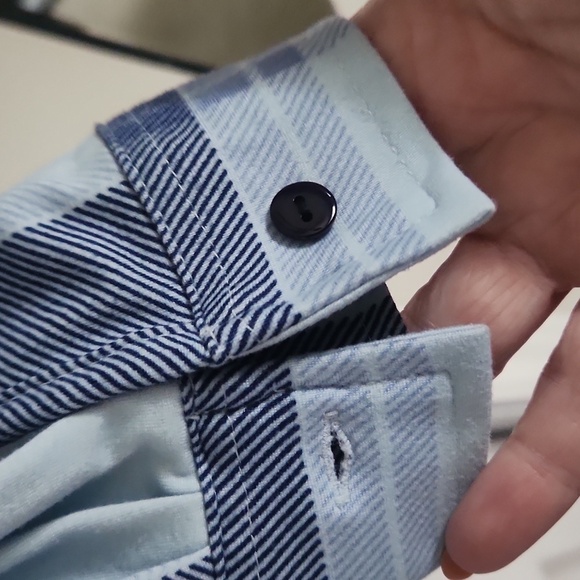 Stretchy Plaid  Long Sleeve Button Up - Picture 4 of 6